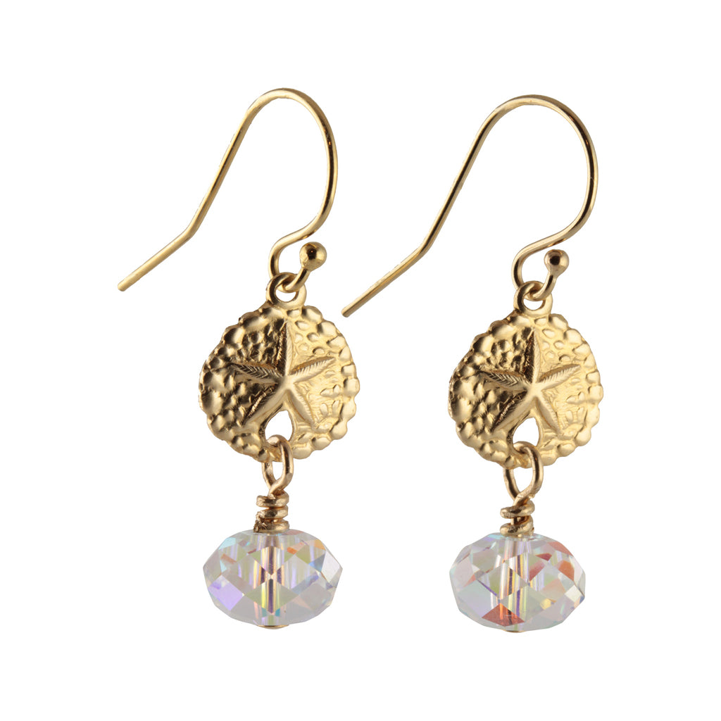 gold sand dollar earrings