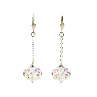 Handmade silver Crystal drop earrings