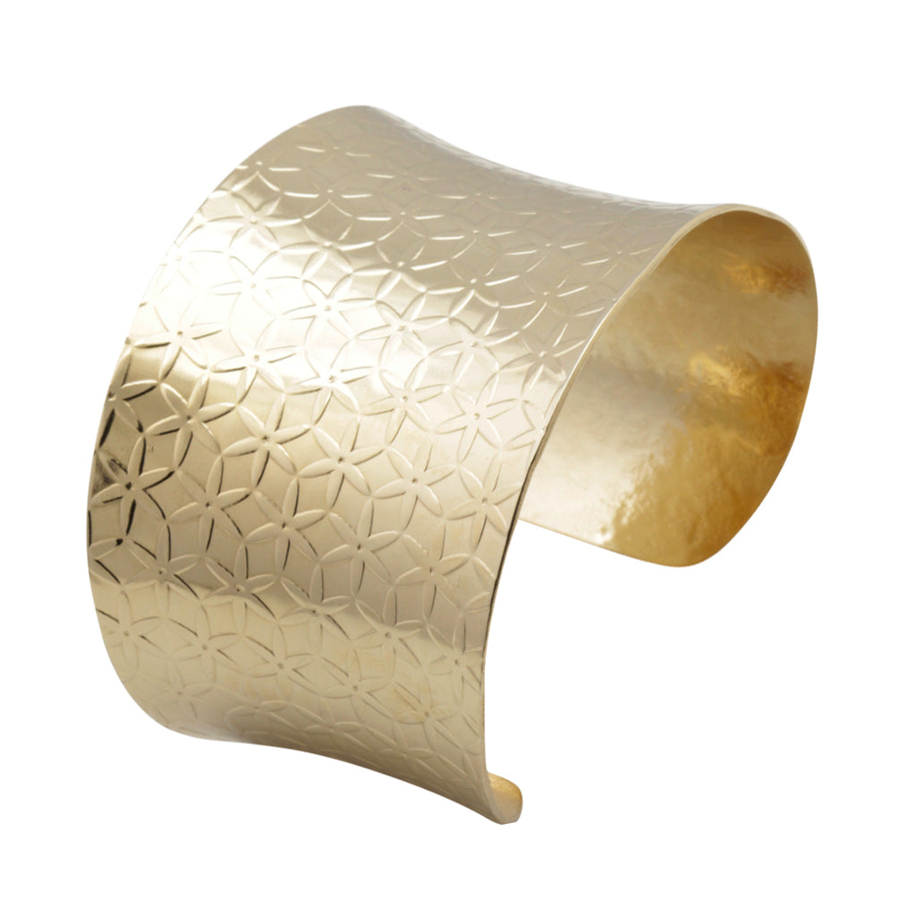 Bracelet-Textured Anticlastic Gold Cuff Bracelet