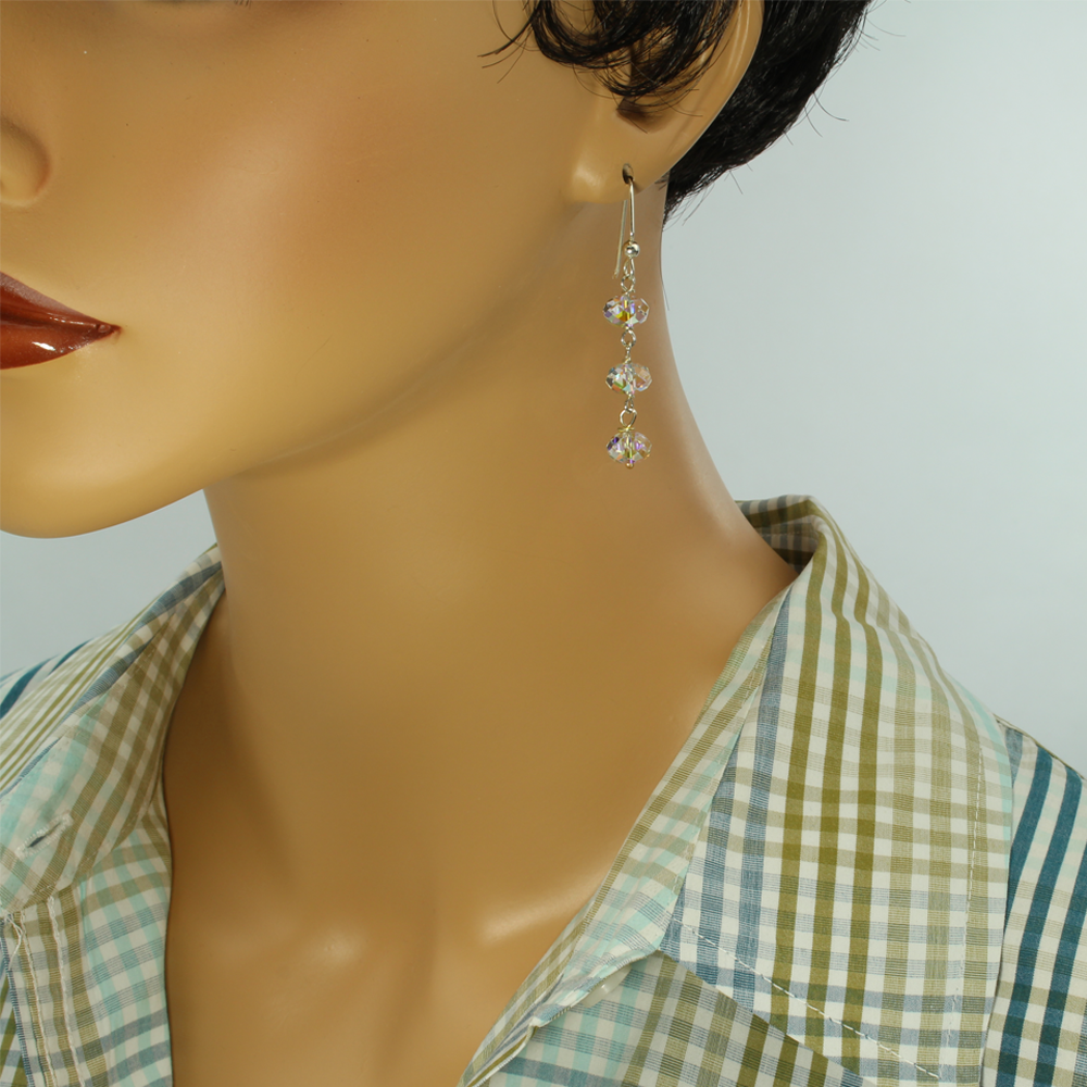 Sterling Peridot Drop Earrings - Trendy - Peridot Drop Earrings - Cluster