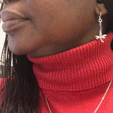 Sterling Silver Dragonfly Earrings Handcrafted Jewelry Rose Quartz Drop Earrings