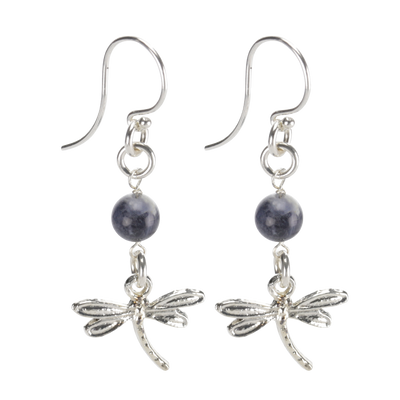 Sterling Silver Dragonfly Earrings Handcrafted Jewelry Soladite Drop Earrings