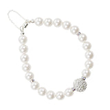 Pearl and Crystal Silver Bracelet with Sparkle Bead