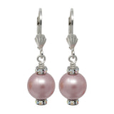 Earring-Pearl and Crystal Sterling Silver Dangles