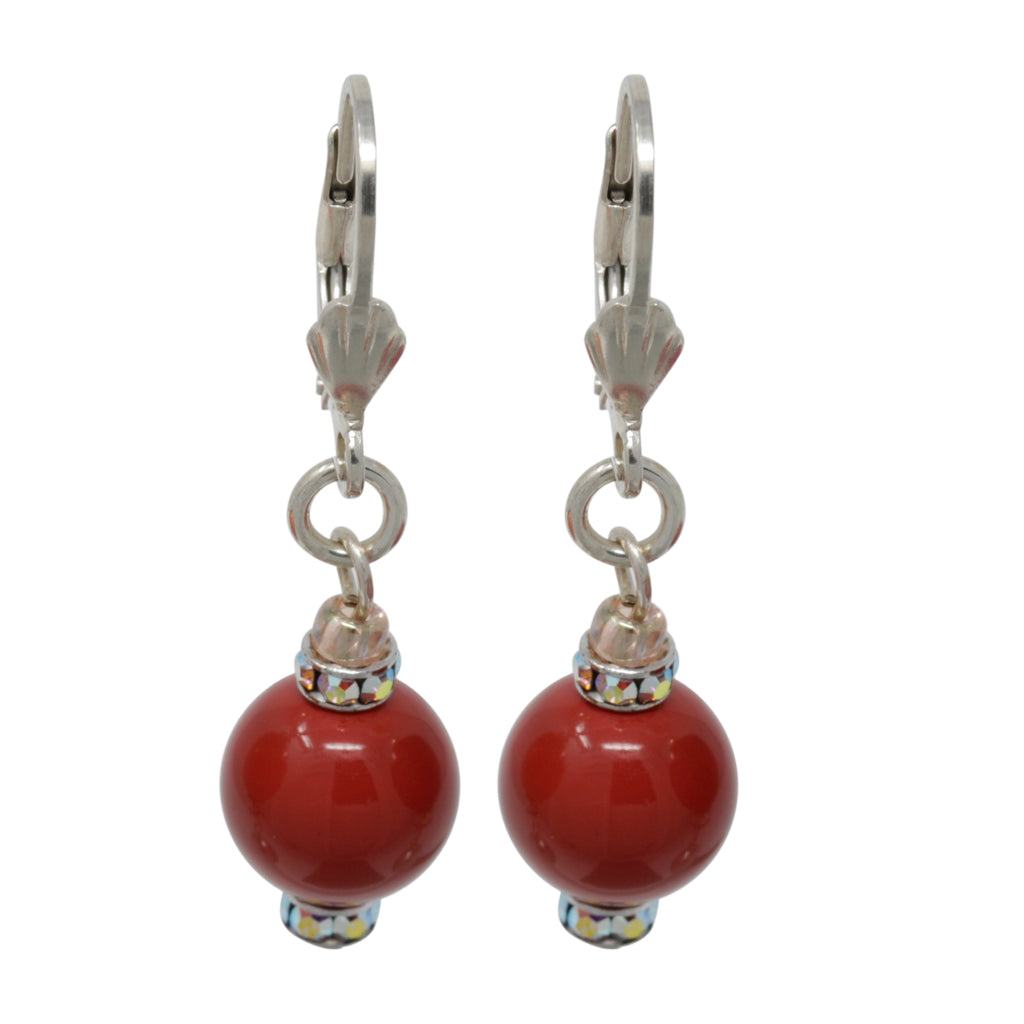 Earring-Pearl and Crystal Sterling Silver Dangles