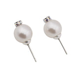 Earring-Pearl and Crystal Earrings – Cute Sterling Silver Studs