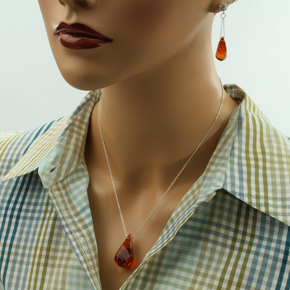 Red Magma Necklace - Sterling Silver - Red Magma - Gift For Her