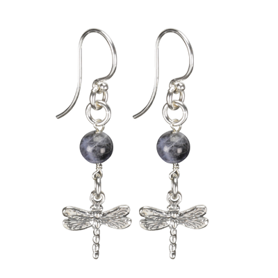 Sterling Silver Dragonfly Earrings Handcrafted Jewelry Soladite Drop Earrings