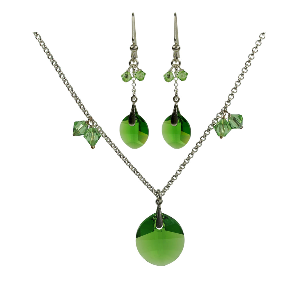 Faceted Leaf Necklace - Trendy - Leaf Necklace - Fern Green