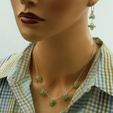 Sterling Peridot Drop Earrings - Trendy - Peridot Drop Earrings - Cluster