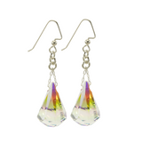 Fancy Crystal Raindrop Gold Earrings - Medium