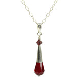 red faceted teardrop necklace