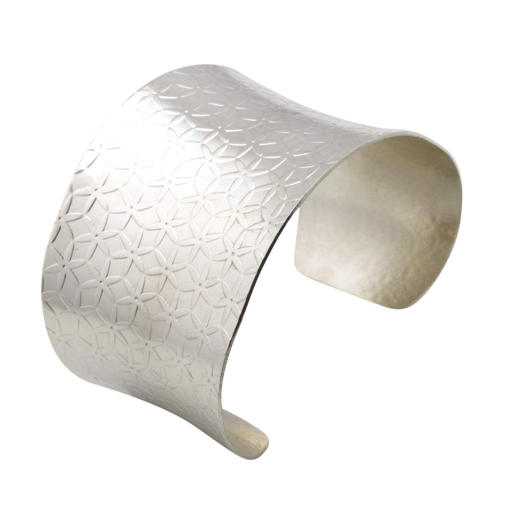 Bracelet-Textured Anticlastic Argentium Silver Cuff Bracelet
