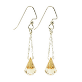 Fancy Crystal Raindrop Gold Earrings -Small